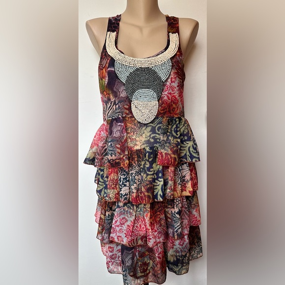 Desigual by Christian Lacroix Tiered Ruffle Halter Babydoll Dress - Picture 6 of 16